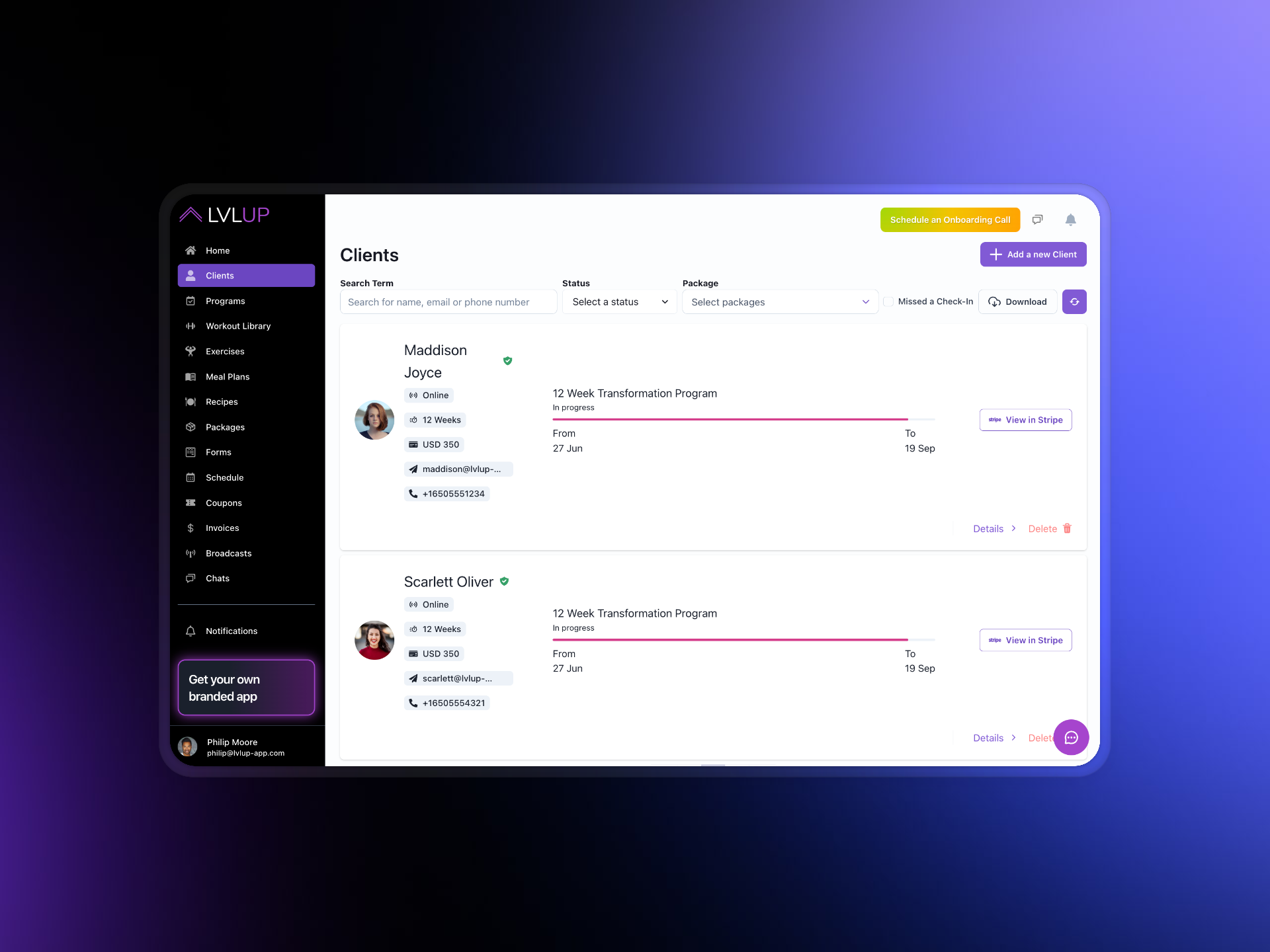 Client Management Dashboard