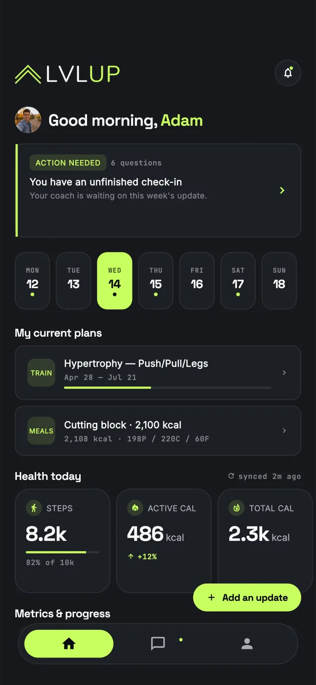 Today's training, in one tap