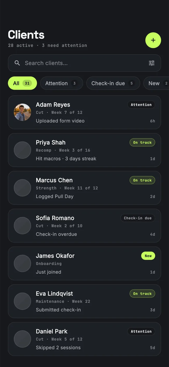 Clients list