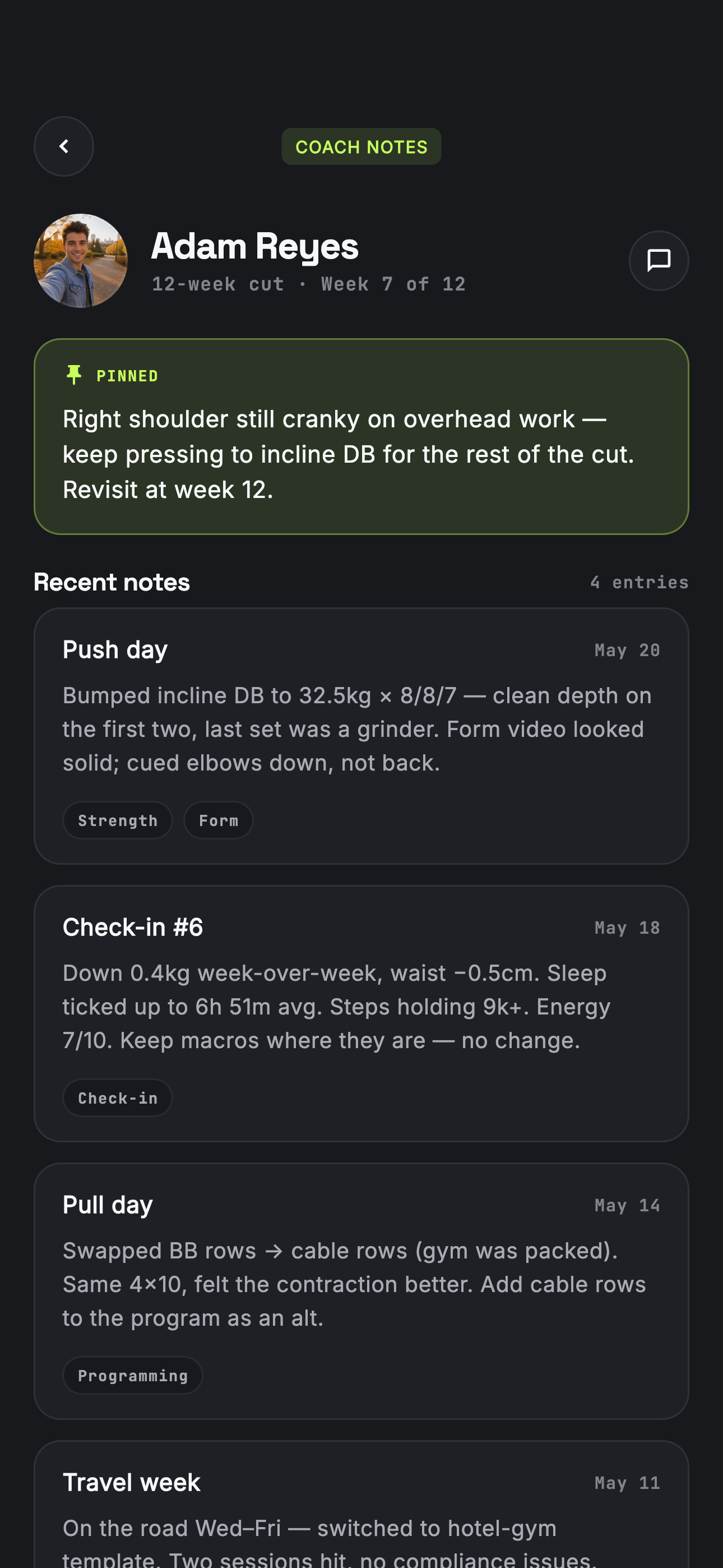 Coach notes