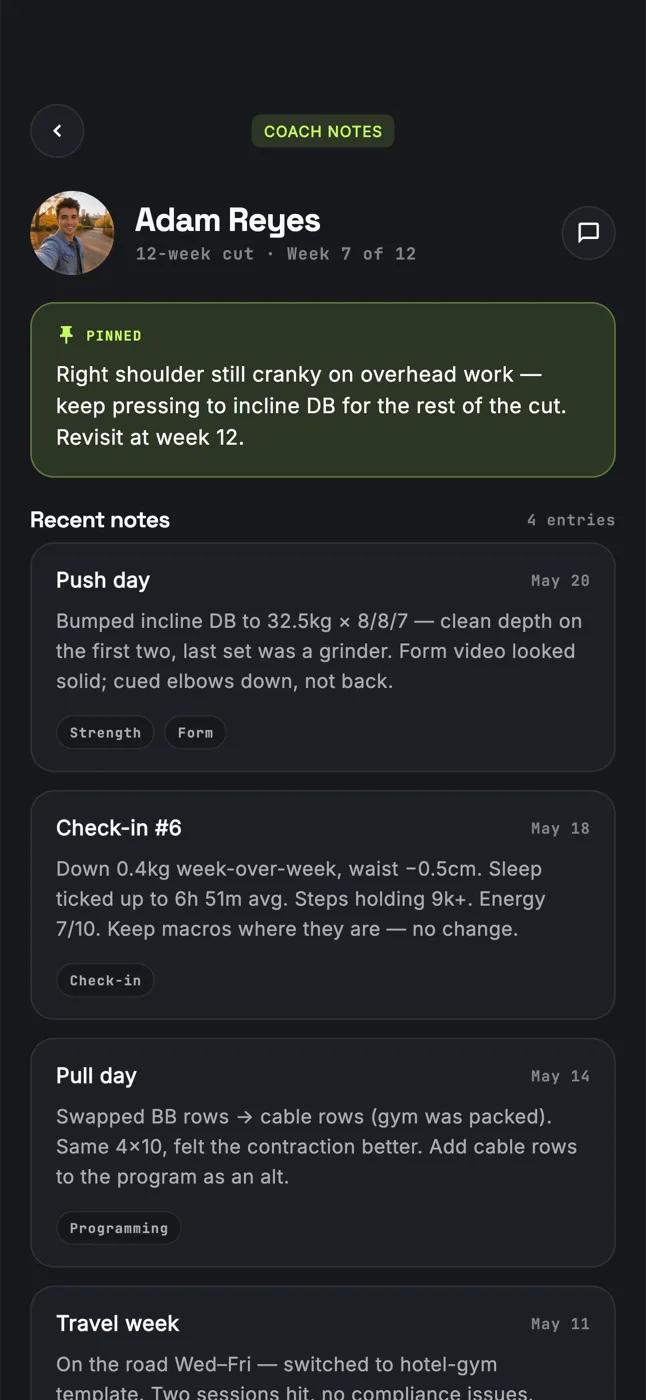 Coach notes